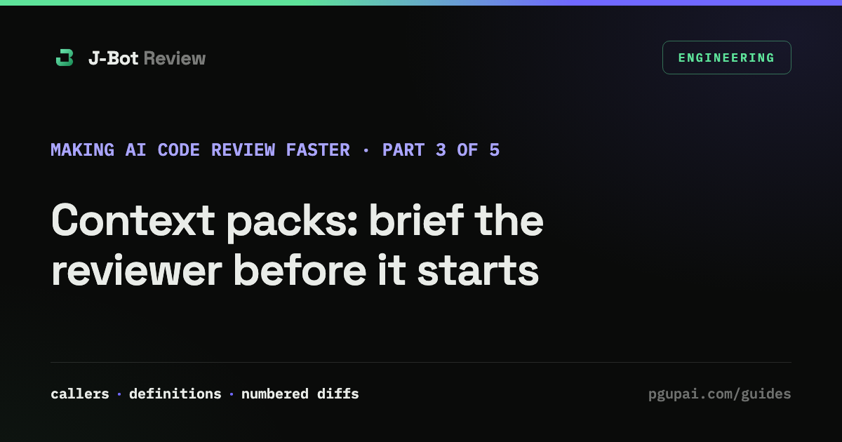 Context packs: the code an AI reviewer needs, delivered before its first turn