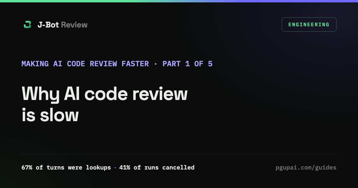 Why AI code review is slow: what J-Bot Review’s own data showed